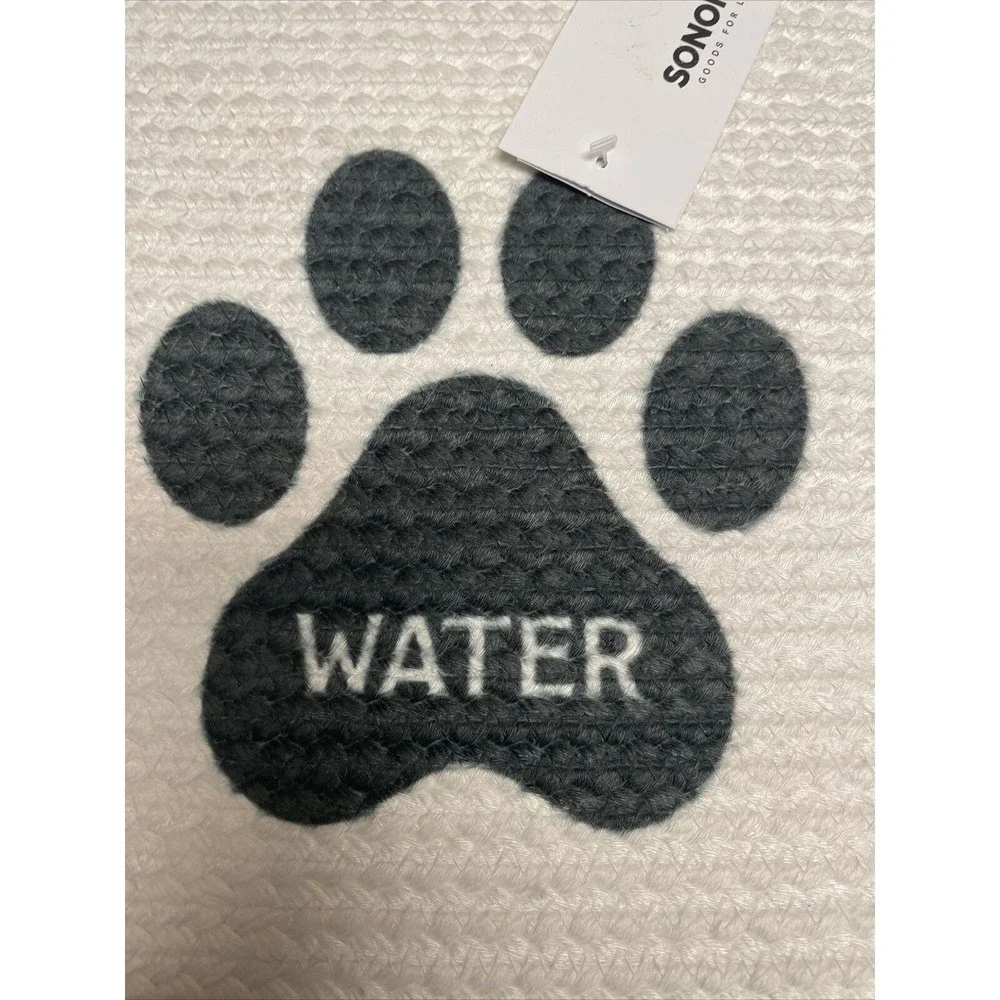 New Sonoma Goods For Life Paw Print Rectangular Pet Feeding Mat 12